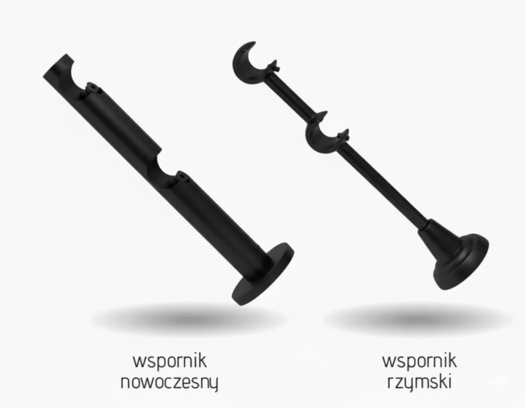 Karnisz metalowy podwójny UWERTURA Czarny 19 mm