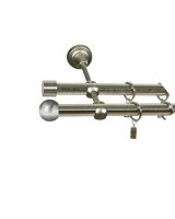 Karnisz metalowy podwójny BOLOGNA STAL 19 mm