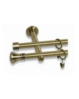Karnisz metalowy podwójny SIENA złoty antyk 25 mm