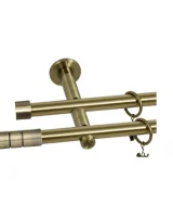 Karnisz metalowy podwójny PRATO złoty antyk 25 mm
