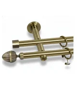 Karnisz metalowy podwójny VENEZIA złoty antyk 25 mm