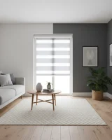 Roleta w kasecie Aluminiowej Dzień Noc Natural z prowadnicą – Melanż Szary