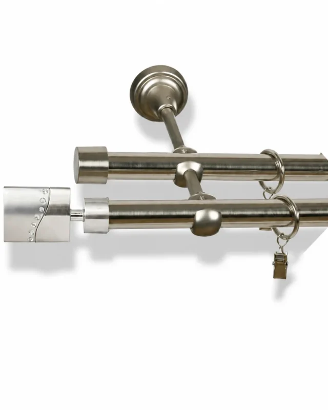 Karnisz metalowy podwójny BELLINI STAL 19 mm