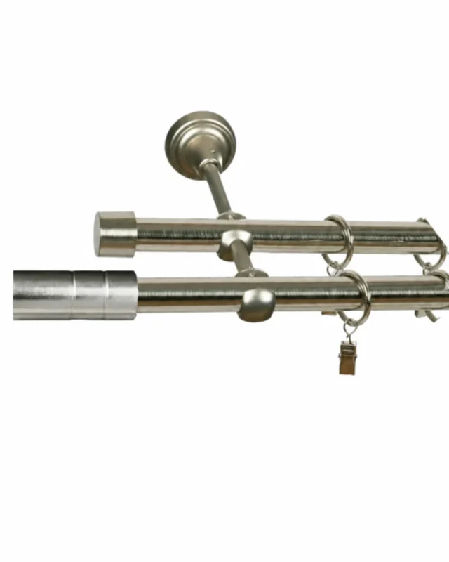 Karnisz metalowy podwójny TOSCA STAL 19 mm