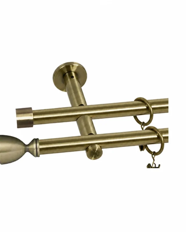 Karnisz metalowy podwójny ROSSA złoty antyk 25 mm