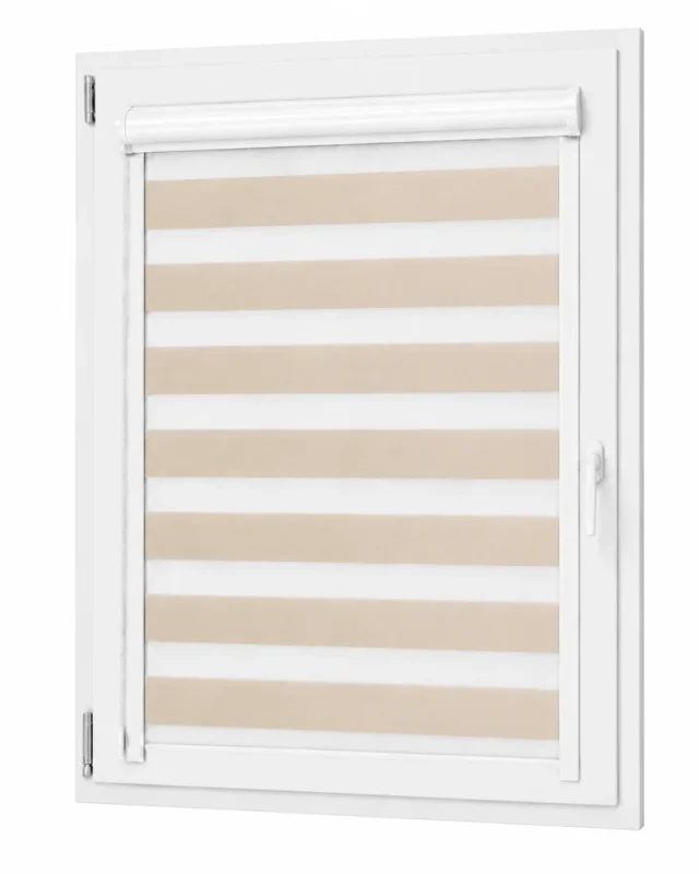 Roleta w kasecie Aluminiowej Dzień Noc Classic z prowadnicą - Cappucino